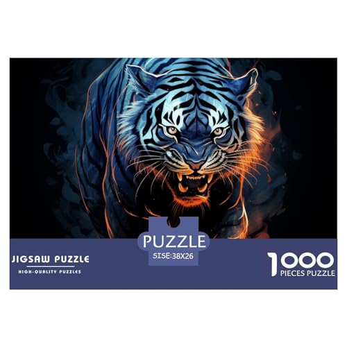 Tiger Puzzle 1000-teilige Schwer Puzzle Spielzeug Pädagogisches Spiel Impossible Herausforderung Spielzeug Für Erwachsene Und Kinder Ab 14 Jahren 38x26cm/1000pcs von NGGADIWEG