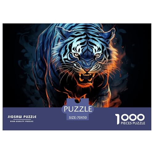 Tiger Puzzles 1000 Teile Schwer Puzzle Spielzeug Lernspiel Impossible Herausforderung Spielzeug Für Erwachsene Kinder 70x50cm/1000pcs von NGGADIWEG