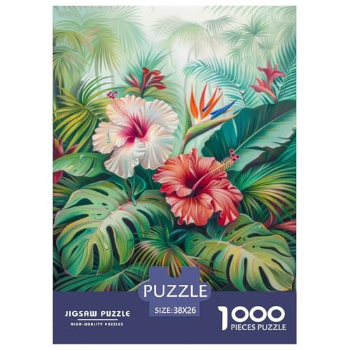 Tropische Pflanzen Puzzles 1000 Teile Schwer Puzzle Spielzeug Lernspiel Impossible Herausforderungsspielzeug Für Erwachsene Und Kinder Ab 12 Jahren 38x26cm/1000pcs von NGGADIWEG