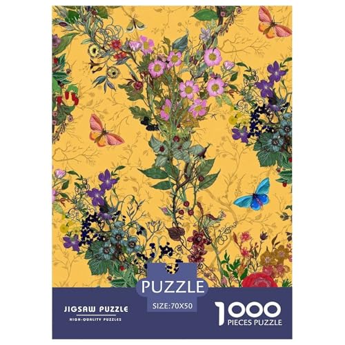 Vintage Blumen Puzzle 1000-teilige Schwer Puzzle Spielzeug Pädagogisches Spiel Impossible Herausforderung Spielzeug Für Erwachsene Und Kinder Ab 14 Jahren 70x50cm/1000pcs von NGGADIWEG