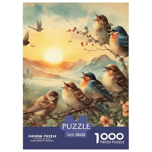 Vögel Zweige Blumen Puzzle 1000 Teile Schwer Puzzle Spielzeug Lernspiel Impossible Herausforderung Spielzeug Für Erwachsene Und Kinder Ab 14 Jahren 38x26cm/1000pcs von NGGADIWEG