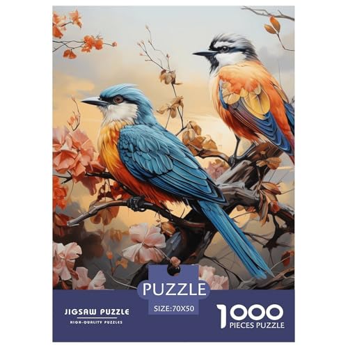 Vögel Zweige Blumen Puzzle 1000 Teile Schwer Puzzle Spielzeug Lernspiel Impossible Herausforderung Spielzeug Für Erwachsene Und Kinder in Bewährter 70x50cm/1000pcs von NGGADIWEG