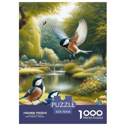 Vögel Zweige Blumen Puzzle 1000-teilige Schwer Puzzle Spielzeug Pädagogisches Spiel Impossible Herausforderung Spielzeug Für Erwachsene Und Kinder Ab 14 Jahren 70x50cm/1000pcs von NGGADIWEG