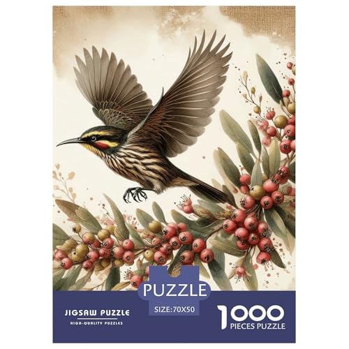 Vogelzweigblume Puzzle 1000-teilige Schwer Puzzle Spielzeug Pädagogisches Spiel Impossible Herausforderungsspielzeug Für Erwachsene Kinder 70x50cm/1000pcs von NGGADIWEG