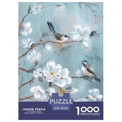 Vogelzweigblume Puzzle 1000-teilige Schwer Puzzle Spielzeug Pädagogisches Spiel Impossible Herausforderungsspielzeug Für Erwachsene Und Kinder in Bewährter 70x50cm/1000pcs von NGGADIWEG