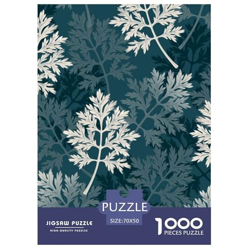 Weiße Blätter Puzzle 1000 Teile Schwer Puzzle Spielzeug Lernspiel Impossible Herausforderung Spielzeug Für Erwachsene Kinder 70x50cm/1000pcs von NGGADIWEG