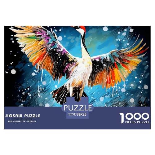 Weißer Kran Puzzle 1000 Teile Schwer Puzzle Spielzeug Lernspiel Impossible Herausforderungsspielzeug Für Erwachsene Und Kinder Ab 12 Jahren 38x26cm/1000pcs von NGGADIWEG