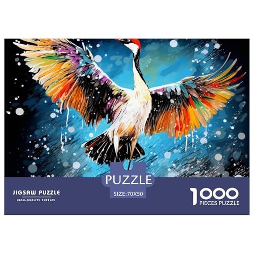 Weißer Kran Puzzles 1000 Teile Schwer Puzzle Spielzeug Lernspiel Impossible Herausforderungsspielzeug Für Erwachsene Und Kinder Ab 12 Jahren 70x50cm/1000pcs von NGGADIWEG