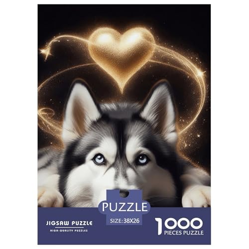 Welp mit Herz Puzzles 1000 Teile Schwer Puzzle Spielzeug Pädagogisches Spiel Impossible Herausforderung Spielzeug Für Erwachsene Kinder 38x26cm/1000pcs von NGGADIWEG