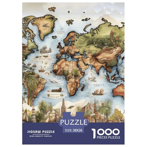 Weltkarte Puzzle 1000 Teile Schwer Puzzle Spielzeug Lernspiel Impossible Herausforderungsspielzeug Für Erwachsene Und Kinder Ab 14 Jahren 38x26cm/1000pcs Weltkarte Puzzle 1000 Teile Schwer Puzzle Spielzeug Lernspiel Impossible Herausforderungsspielzeug Für Erwachsene Und Kinder Ab 14 Jahren 38x26cm/1000pcs von NGGADIWEG