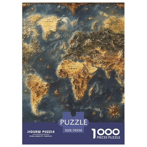 Weltkarte Puzzles 1000 Teile Schwer Puzzle Spielzeug Pädagogisches Spiel Impossible Herausforderungsspielzeug Für Erwachsene Und Kinder in Bewährter 70x50cm/1000pcs von NGGADIWEG