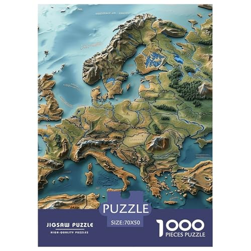 Weltkarte Puzzles 1000 Teile Schwer Puzzle Spielzeug Pädagogisches Spiel Impossible Herausforderungsspielzeug Für Erwachsene Und Kinder in Bewährter 70x50cm/1000pcs von NGGADIWEG