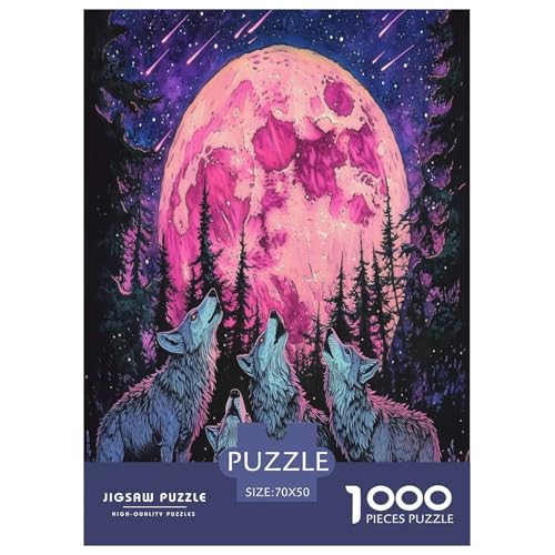 Wolf Puzzle 1000 Teile Schwer Puzzle Spielzeug Pädagogisches Spiel Impossible Herausforderung Spielzeug Für Erwachsene Kinder 70x50cm/1000pcs von NGGADIWEG