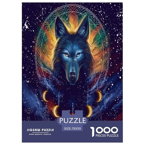 Wolf Puzzle 1000 Teile Schwer Puzzle Spielzeug Pädagogisches Spiel Impossible Herausforderungsspielzeug Für Erwachsene Kinder 70x50cm/1000pcs von NGGADIWEG