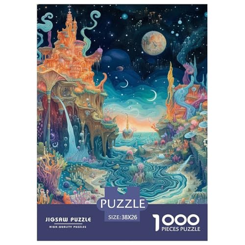 Wunderland Puzzle 1000 Teile Schwer Puzzle Spielzeug Lernspiel Impossible Herausforderungsspielzeug Für Erwachsene Kinder 38x26cm/1000pcs von NGGADIWEG