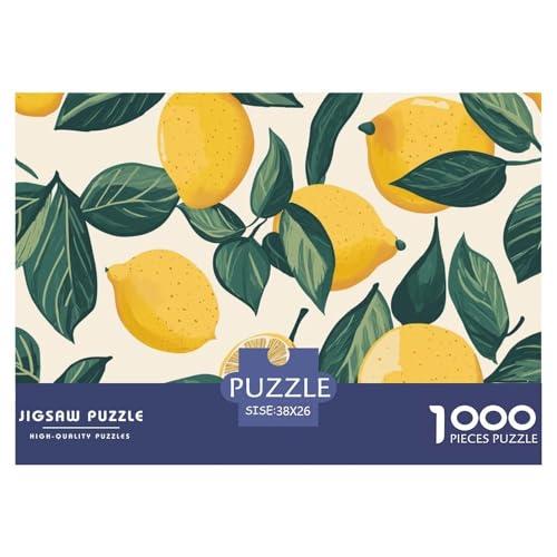 Zitrone Puzzle 1000-teilige Schwer Puzzle Spielzeug Pädagogisches Spiel Impossible Herausforderungsspielzeug Für Erwachsene Kinder 38x26cm/1000pcs von NGGADIWEG