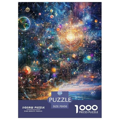kosmische Galaxie Puzzle 1000-teilige Schwer Puzzle Spielzeug Lernspiel Impossible Herausforderung Spielzeug Für Erwachsene Und Kinder Ab 12 Jahren 70x50cm/1000pcs von NGGADIWEG