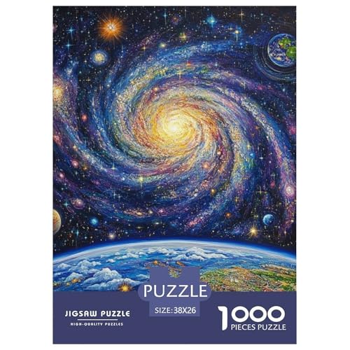 kosmische Galaxie Puzzles 1000 Teile Schwer Puzzle Spielzeug Pädagogisches Spiel Impossible Herausforderungsspielzeug Für Erwachsene Und Kinder Ab 14 Jahren 38x26cm/1000pcs von NGGADIWEG