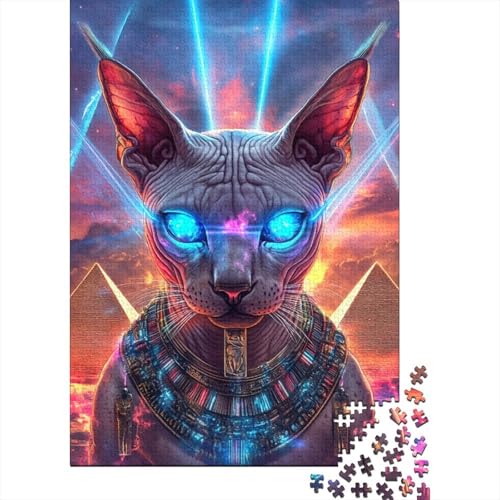 Sphinxkatze Puzzle 1000 Teile Schwer Puzzle Spielzeug Pädagogisches Spiel Impossible Herausforderung Spielzeug Für Erwachsene Und Kinder in Bewährter 1000pcs (75x50cm) von NGXZBDIRT