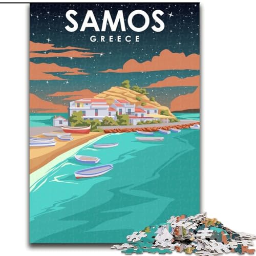 1000-teiliges Puzzle, Samos, Griechenland, Reisekunst, Lernen, Lernspielzeug, Familienspiele, Geschenke für Freunde und Familie (50x75cm), 1000 Stück von NGZITNFXL