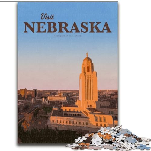 1000-teiliges Puzzle Besuchen Sie Nebraska, Lernspielzeug, Familienspiele, Geschenke für Freunde und Familie (50x75cm), 1000 Stück von NGZITNFXL