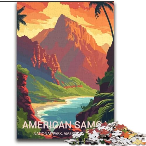 1000-teiliges Puzzle für Erwachsene und Jugendliche, Amerikanisch-Samoa, Familienspiel, Stressabbau, schwierige Herausforderung, Wichtelgeschenke (38x52cm), 1000 Stück von NGZITNFXL