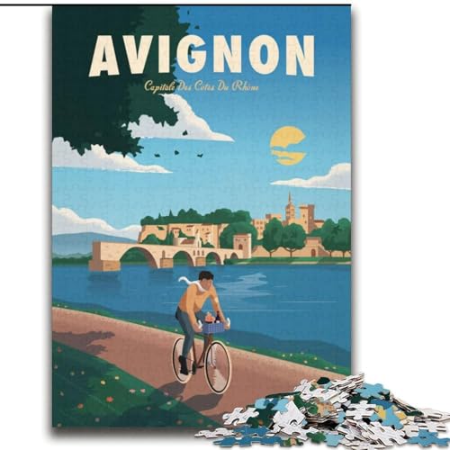 1000-teiliges Puzzle für Erwachsene und Jugendliche, Avignon, anspruchsvolles Spiel und Familienspiel, Wichtelgeschenke (38x52cm), 1000 Teile von NGZITNFXL