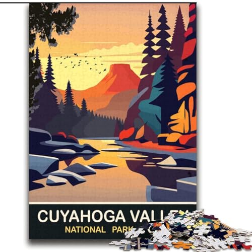 1000-teiliges Puzzle für Erwachsene und Jugendliche, Cuyahoga Valley, Stressabbau, Staycation, Zeit totschlagen, perfekte Dekoration für Kinder ab 14 Jahren (38x52cm), 1000 Teile von NGZITNFXL