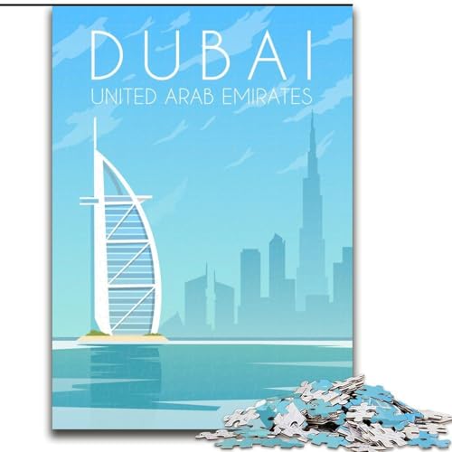 1000-teiliges Puzzle für Erwachsene und Jugendliche, Dubai, hilft dem Gehirn, süchtig machendes Spielzeug zu trainieren, um Geduld zu fördern, Eltern-Kind-Interaktion (38x26cm), 1000 Teile von NGZITNFXL