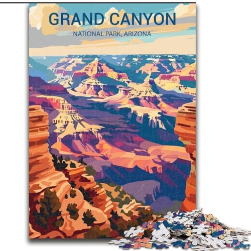 1000-teiliges Puzzle für Erwachsene und Jugendliche, Grand Canyon Nationalpark, Stressabbau, schwierige Herausforderung, mit passendem Poster und Quizblatt (50x75cm), 1000 Teile von NGZITNFXL