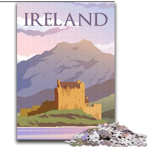1000-teiliges Puzzle für Erwachsene und Jugendliche, Irland, anspruchsvolles Spiel und Familienspiel, Wichtelgeschenke (38x52cm), 1000 Teile von NGZITNFXL