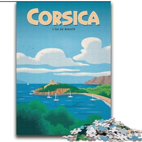 1000-teiliges Puzzle für Erwachsene und Jugendliche, Korsika, anspruchsvolles Spiel und Familienspiel, Wichtelgeschenke (38x52cm), 1000 Teile von NGZITNFXL