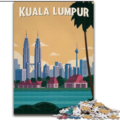 1000-teiliges Puzzle für Erwachsene und Jugendliche, Kuala Lumpur, anspruchsvolles Spiel und Familienspiel, Wichtelgeschenke (50x75cm), 1000 Teile von NGZITNFXL