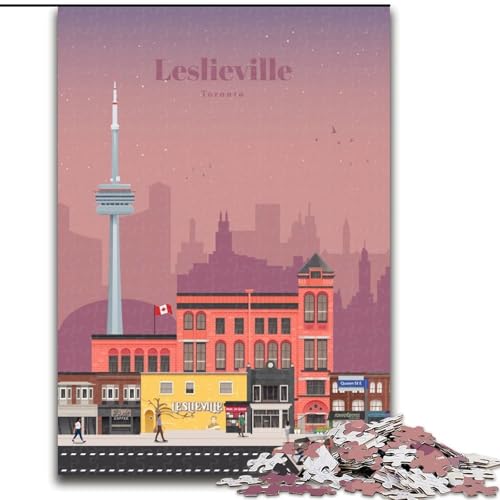 1000-teiliges Puzzle für Erwachsene und Jugendliche, Leslieville in Toronto, anspruchsvolles Spiel und Familienspiel, Wichtelgeschenke (38x26cm), 1000 Teile von NGZITNFXL