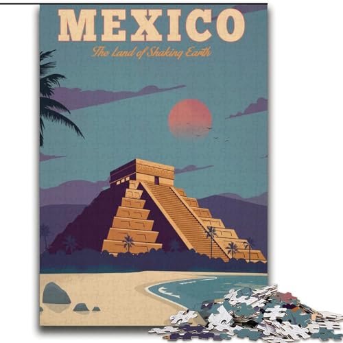 1000-teiliges Puzzle für Erwachsene und Jugendliche, Mexiko, anspruchsvolles Spiel und Familienspiel, Wichtelgeschenke (38x52cm), 1000 Teile von NGZITNFXL