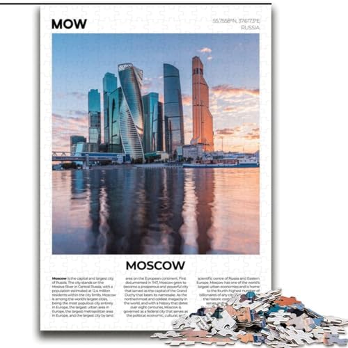 1000-teiliges Puzzle für Erwachsene und Jugendliche, Moskau, hilft dem Gehirn, süchtig machendes Spielzeug zu trainieren, um Geduld zu fördern, Eltern-Kind-Interaktion (38x52cm), 1000 Teile von NGZITNFXL