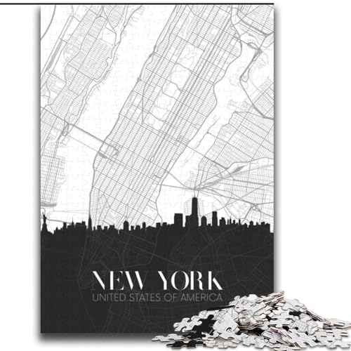 1000-teiliges Puzzle für Erwachsene und Jugendliche, New York, anspruchsvolles Spiel und Familienspiel, Wichtelgeschenke (38x52cm), 1000 Teile von NGZITNFXL