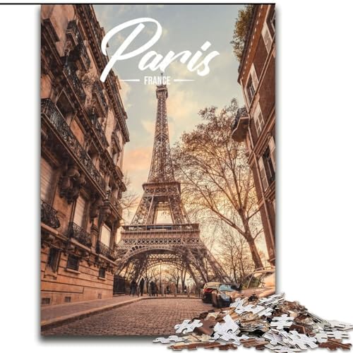 1000-teiliges Puzzle für Erwachsene und Jugendliche, Paris, Familienspiel, Stressabbau, schwierige Herausforderung, Wichtelgeschenke (38x26cm), 1000 Stück von NGZITNFXL