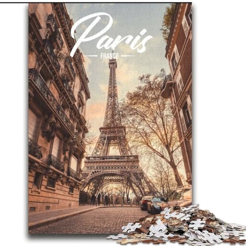 1000-teiliges Puzzle für Erwachsene und Jugendliche, Paris, anspruchsvolles Spiel und Familienspiel, Wichtelgeschenke (38x52cm), 1000 Teile von NGZITNFXL