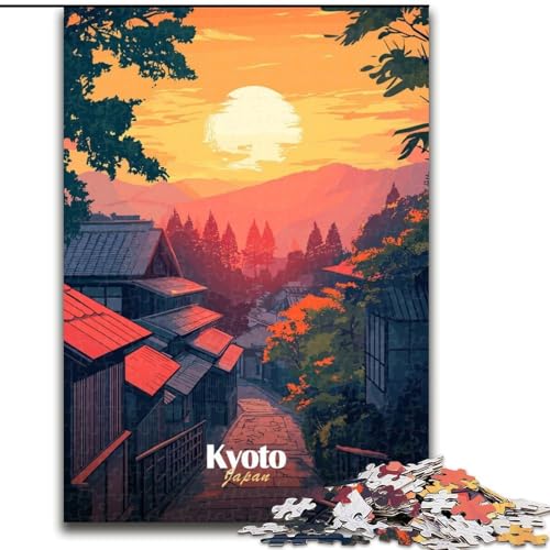 1000-teiliges Puzzle für Erwachsene und Jugendliche, Sonnenuntergangslandschaft in Kyoto, anspruchsvolles Spiel und Familienspiel, Wichtelgeschenke (50x75cm), 1000 Teile von NGZITNFXL