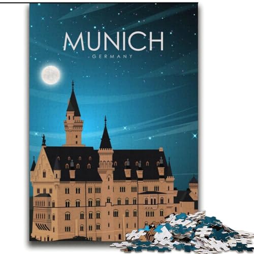 1000-teiliges Puzzle für Erwachsene und Jugendliche,München-Reiseplakat,hilft dem Gehirn beim Trainieren,süchtig machendes Spielzeug,um die Geduld der Eltern-Kind-Interaktion zu fördern 1000 Teile 1000-teiliges Puzzle für Erwachsene und Jugendliche,München-Reiseplakat,hilft dem Gehirn beim Trainieren,süchtig machendes Spielzeug,um die Geduld der Eltern-Kind-Interaktion zu fördern 1000 Teile von NGZITNFXL