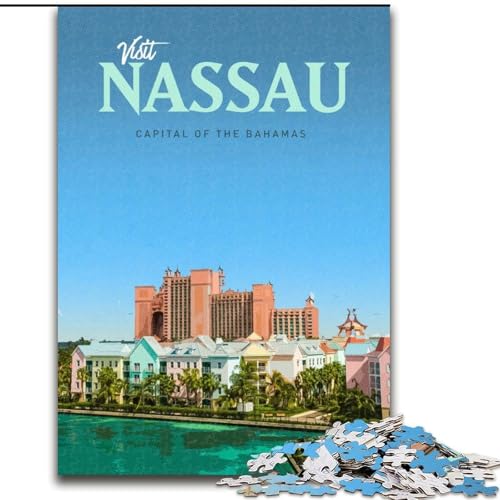 1000-teiliges Puzzle für Teenager, Geschenke, Besuchen Sie Nassau, anspruchsvolles Spiel und Familienspiel, EIN Kunstwerk für 14-Jährige (50x75cm), 1000 Teile von NGZITNFXL