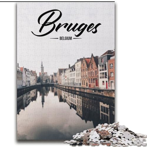 1000-teiliges Puzzle für Teenager, Geschenke, Brügge, anspruchsvolles Spiel und Familienspiel, EIN Kunstwerk für 14-Jährige (38x52cm), 1000 Teile von NGZITNFXL