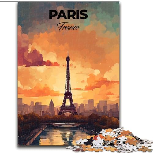 1000-teiliges Puzzle für Teenager, Geschenke, Paris-Reisedruck, anspruchsvolles Spiel und Familienspiel, EIN Kunstwerk für 14-Jährige (38x26cm), 1000 Teile von NGZITNFXL