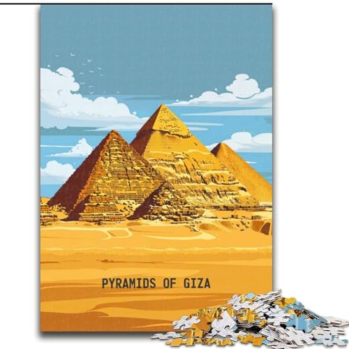 1000-teiliges Puzzle für Teenager, Geschenke, antike Wunder von Gizeh, anspruchsvolles Spiel und Familienspiel, EIN Kunstwerk für 14-Jährige (50x75cm), 1000 Teile von NGZITNFXL