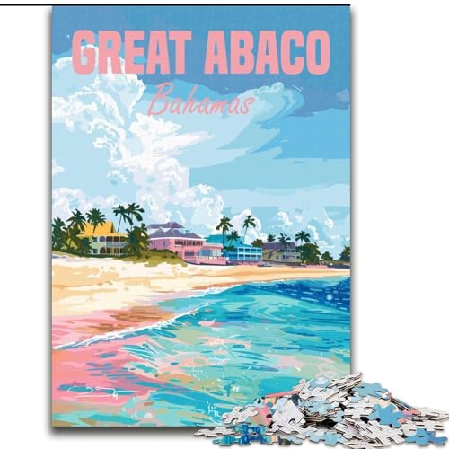1000-teiliges Puzzle für Teenager, Great Abaco, Bahamas Island, Lernspiele, Heimdekoration, Lernspiel für Geburtstag, Weihnachten (38x26cm), 1000 Teile von NGZITNFXL