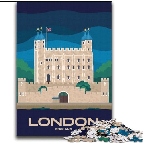 1000-teiliges Puzzle für Teenager, Londoner Stadtbild, Lernspiele, Heimdekoration, Lernspiel für Geburtstag, Weihnachten (38x52cm), 1000 Teile von NGZITNFXL