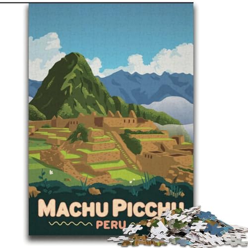 1000-teiliges Puzzle für Teenager, Machu Picchu, dekomprimierendes intellektuelles Lernspielzeug, Wichtelgeschenke (38x52cm), 1000 Stück von NGZITNFXL