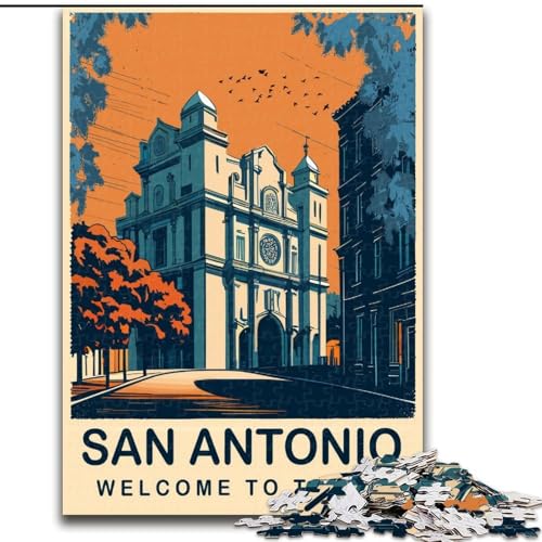 1000-teiliges Puzzle für Teenager, San Antonio, Texas, zum Entspannen, intellektuelles Lernspielzeug, Wichtelgeschenke (50x75cm), 1000 Stück von NGZITNFXL