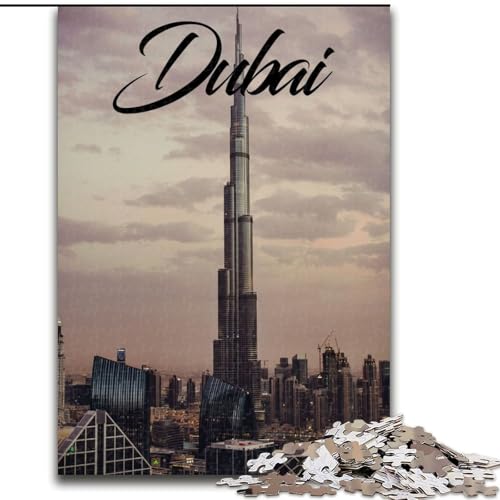 Puzzle 1000 Teile für Erwachsene, Dubai, Familienspiel, Stressabbau, schwierige Herausforderung, Künstlersammlung, Bildende Kunst (38x26cm), 1000 Stück von NGZITNFXL